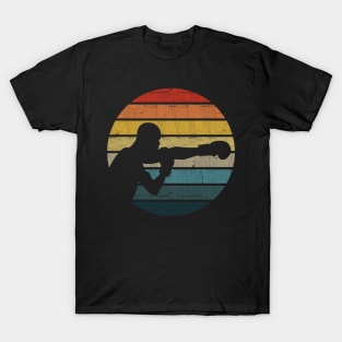 Boxing Boxer Silhouette On A Distressed Retro Sunset product T-Shirt